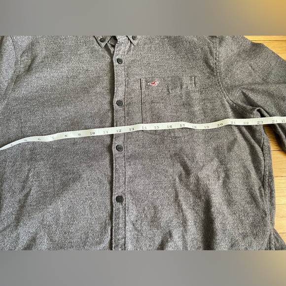 Hollister Men’s Slim Fit Epic Flex Stretch Gray Casual Button Down Shirt, XL - Picture 7 of 11